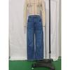 New Women's Vintage Washed Wide Leg Jeans, Mid-Low Rise Loose Fit Denim Pants, Retro Fashion Casual Trousers for Daily Wear