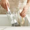 Plastic Dish Brush Hanging Long Handle Kitchen Utensil Brush with Liquid Storage Box Rotatable Dish Scrubber Dish Washing