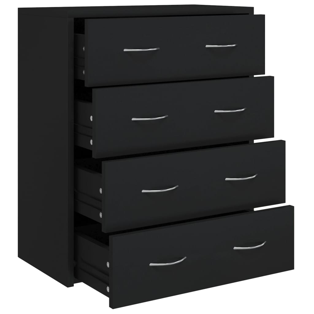 4 Drawer Chest of Drawers 60*30.5*71 cm Black