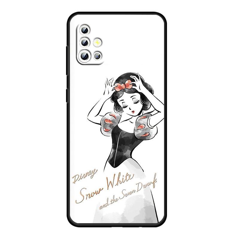 Princess Cartoon For Samsung Galaxy A73 A54 A52S A72 A71 A52 A51 A22 A32 A21S 4G 5G Silicone Soft Black Phone Case