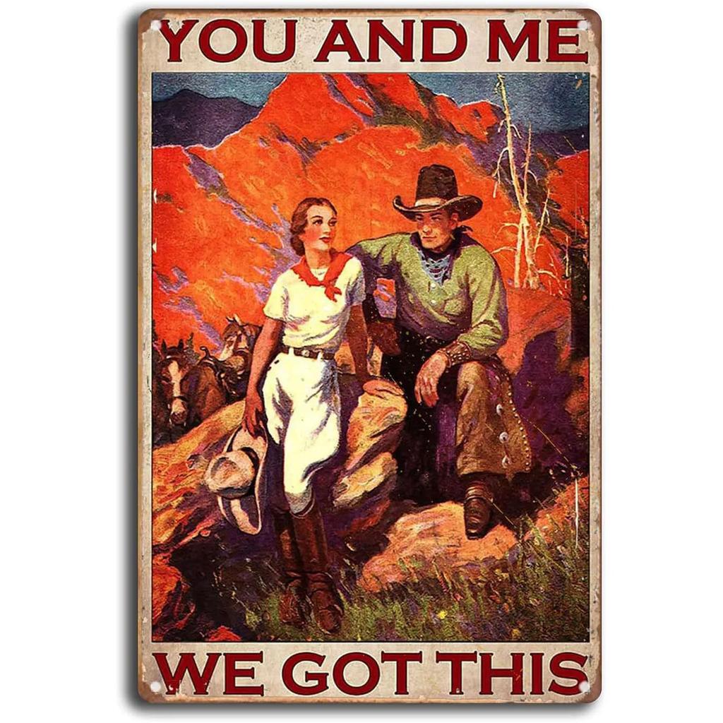 1 Stück Cowboys Metallschild Vintage Western Cowboys Reiten Pferde Metallposter Wandkunst Dekor für Zuhause Bars Clubs Cafés 8×12 Zoll