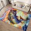 Colorful Abstract Jumping Fish Carpet for Living Room Decoration Rug Suitable for use as an anti-slip for living room bedroom sofas