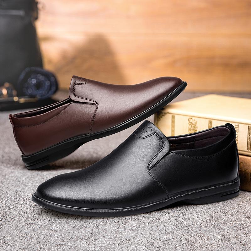 Man Moccasins Slip On Flats Male Casual Genuine Leather Shoes Mens Loafers Breathable Business Mocassin Luxury Dress Men Shoes