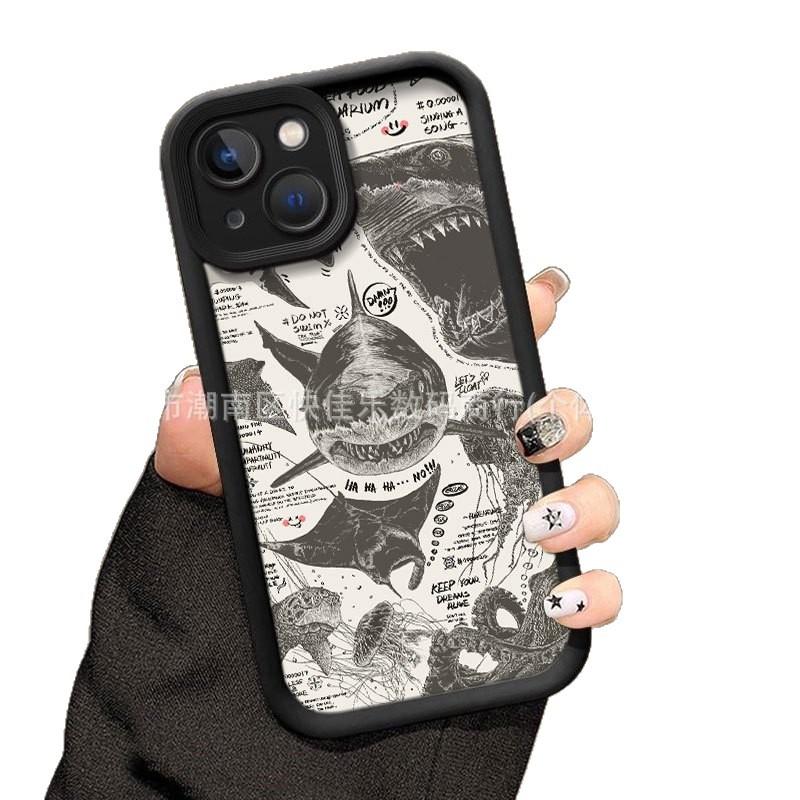 Ocean Shark Is Suitable for Apple 17/13promax Phone Case 15/14plus Cool 16 Drop-proof and Dustproof 11.