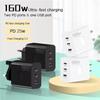 160W USB-lader USB Type C Hurtigladingsadapter Quick Charge 3.0 PD Mobiltelefonlader For iPhone Samsung Xiaomi Redmi OPPO