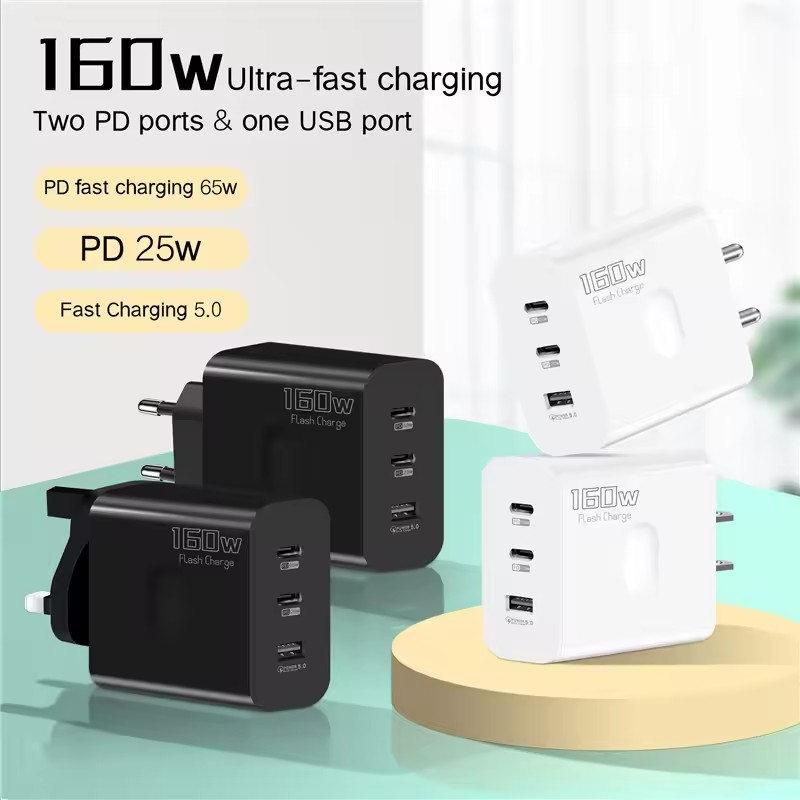 160W USB-lader USB Type C Hurtigladingsadapter Quick Charge 3.0 PD Mobiltelefonlader For iPhone Samsung Xiaomi Redmi OPPO