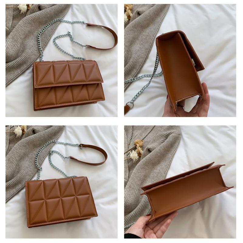 Tide Korean Version of Foreign Style Rhombus Chain Embroidery Thread Small Square Bag Mini Crossbody Shoulder Bag