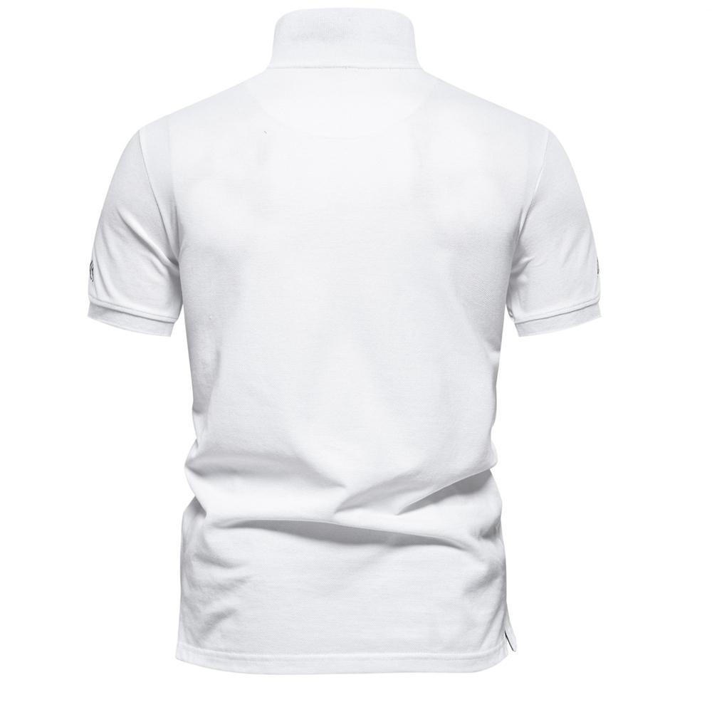 Men’s Polo Shirts Cotton Short Sleeves Lapel Collar Embroidery Casual T-shirts Daily Comfy Menswear Summer Slim Fit Tops