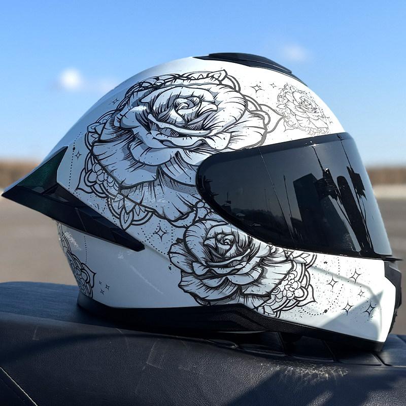 Motorcycle helmet, men s and women s dual lens full face helmet, ABS motorcycle sports car, all season full face helmet DOT S