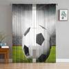 Fargerik fotballmaling Kunst Fotball Tyll Rene gardiner til stuedekor Vindugardin til soverom Voile Organza-gardiner