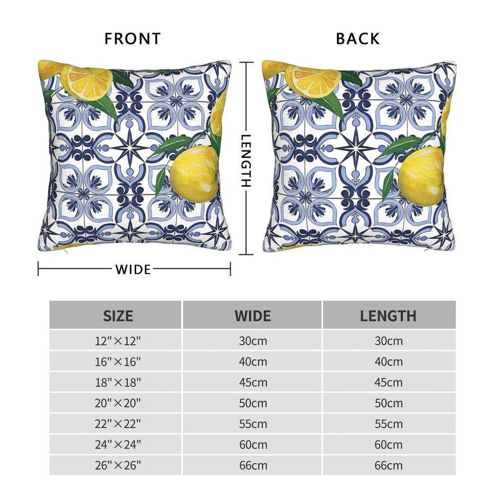 Lemon and Blue Pattern Pillow Cover Comfy Cushion Cover Fashion Pillow Case For Living Room Bed Chair