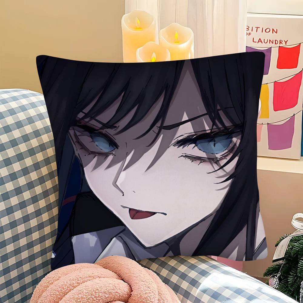 AAdoS Anime Cute Pillow Case Fashion Square Pillowcase Bedroom Sofa Room Ins Decoration Leisure Cushion Cover