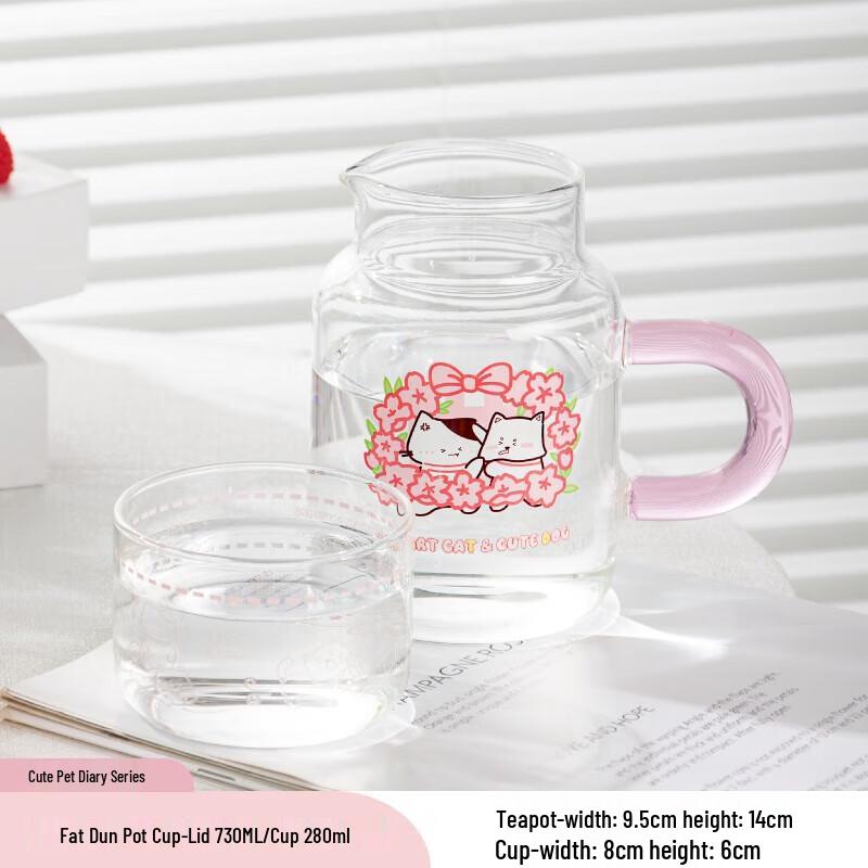 Shanzhongshan Glass Pitcher and Cup Gift Set