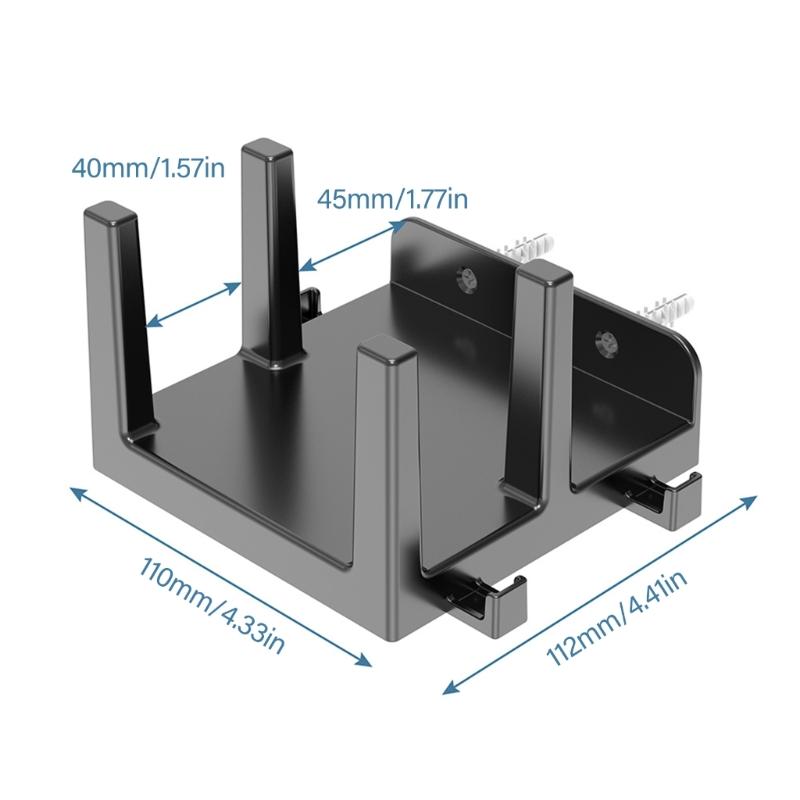 Universal Wall Mount Shelf For Routers Modems TVs Boxes Holds Devices Up To 45mm Thick With Cable Management Hooks