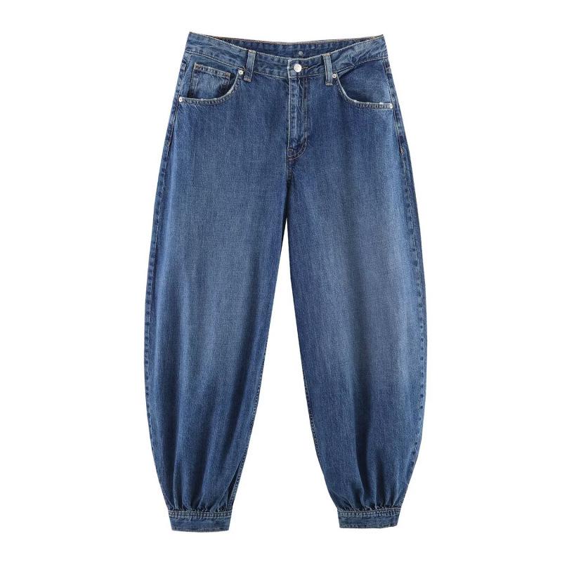 2026 Trendy European & American Mid-Waist Balloon Jeans Small