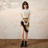 Women's Elegant Floral Print Short Sleeve T-Shirt