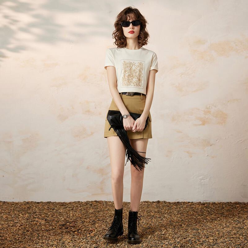 Women's Elegant Floral Print Short Sleeve T-Shirt