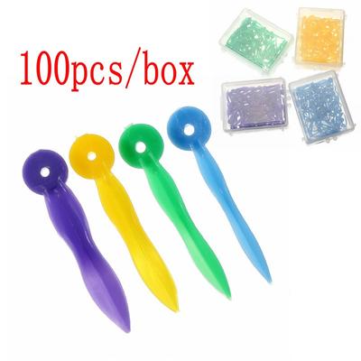 100 pz/scatola Usa E Getta Cunei Dentali di Plastica Medica Arco Concavo Design Diastema Cunei Con Estremità Foro Circolare Dentista Cura Strumento