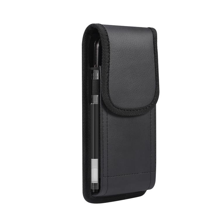 Men's Leather Vertical Belt Phone Case with Magnetic Closure for 6.1-6.7 Inch Devices - Ideal for Seniors