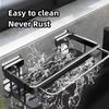 Kitchen Accessories Organizer Kitchen Sink Holder Bathroom Accessory Organizer Metal Shelf Without Punching High-bearing Shelf