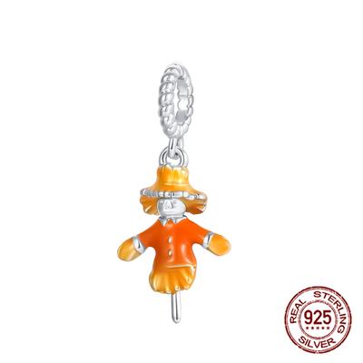 Copper Autumn Guardian Harvest Scarecrow Pendant Charm Compatible With Authentic Charm Bracelets Women Do It Yourself Jewellery Gift