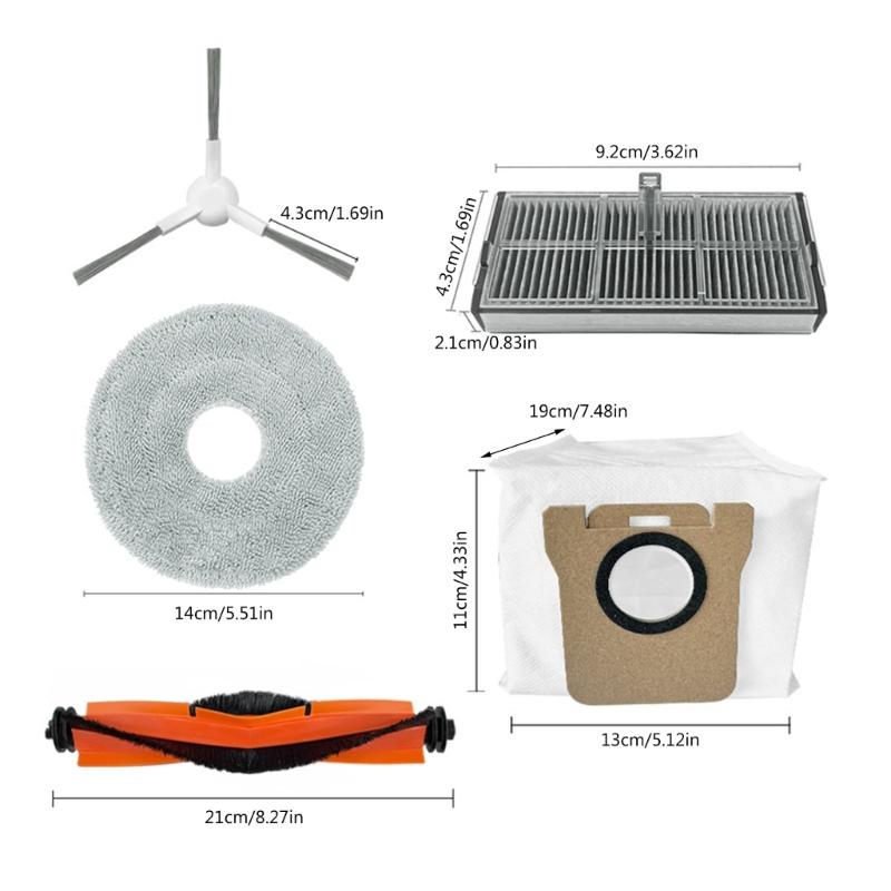 Saugroboter HEPA-Filter Wischmopp Hauptseitenbürste Staubbeutel Wischpad Reinigungsbürste Ersatzteil für M30S