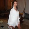 2025 Summer V-Neck Lantern Sleeve High Waist Slim Dress