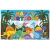 Cartoon Dinosaur Themed Background Banner For Birthday Party And Event Decor