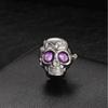 Lancardo Skull Ring Watch Free Size Analog Accessory for Men and Women with Cover Silver Purple