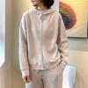 Petite Women's Hooded Zip-Up Sweatshirt: 2025 Sporty Spring Jacket