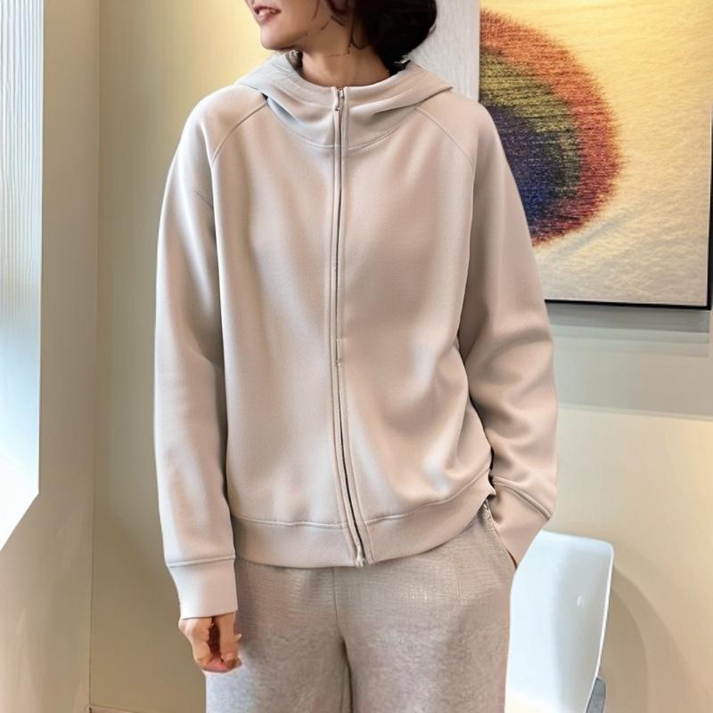 Petite Women's Hooded Zip-Up Sweatshirt: 2025 Sporty Spring Jacket