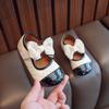 Children's Leather Shoes Spring Autumn Patchwork Girl Princess Shoes with Bowtie Fashion Kids Causal Non-slip Flats Soft Bottom