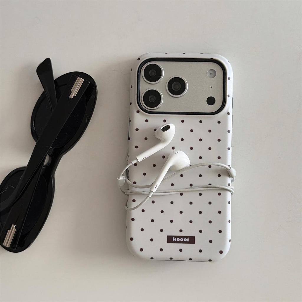 Frosted Polka Dot Anti-drop Phone Case for iPhone 14/13, Apple 17/16/15 PROMAX