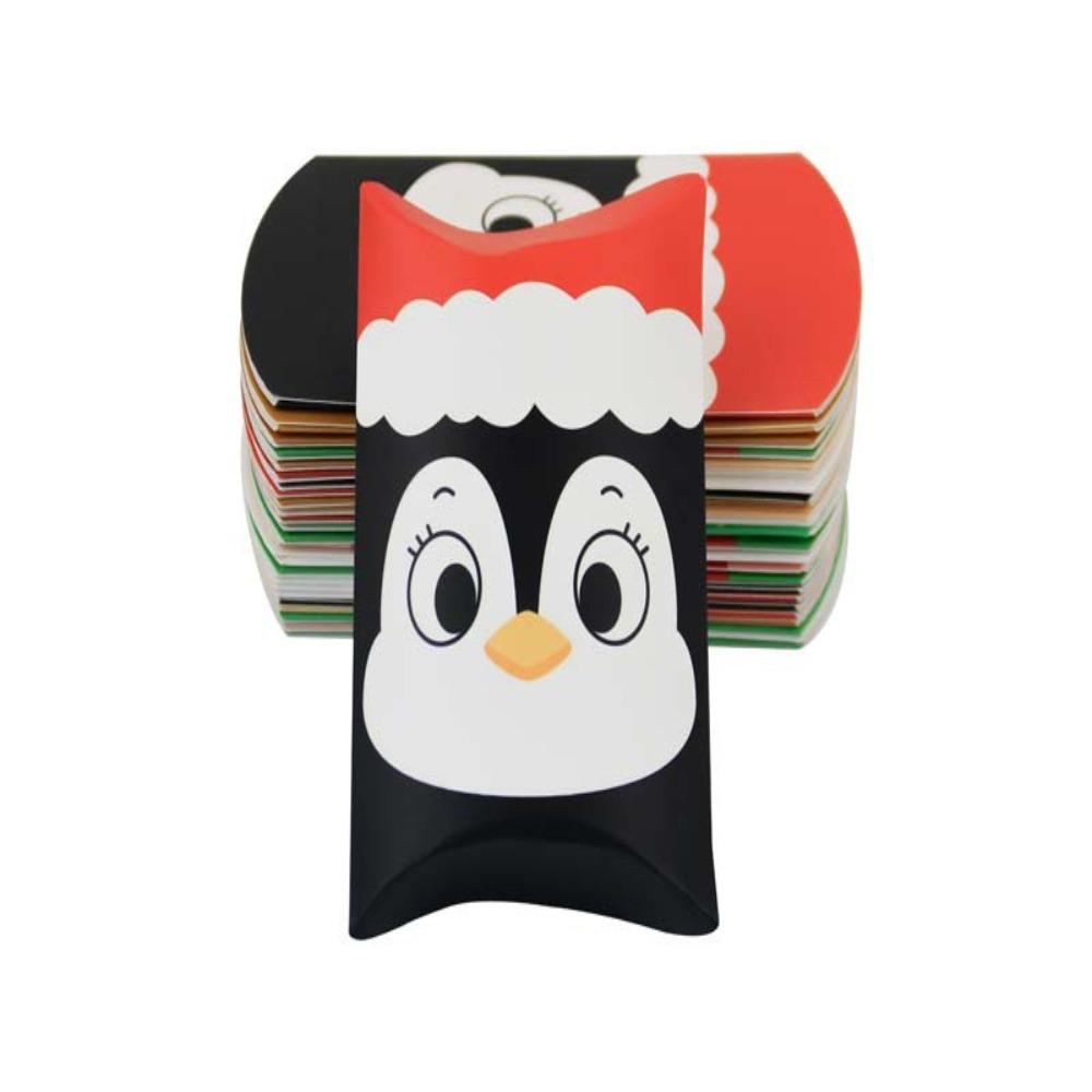 

10 шт. ручная подушка бумажная коробка с рождественским подарком упаковочные коробки рождественский подарок Penguin