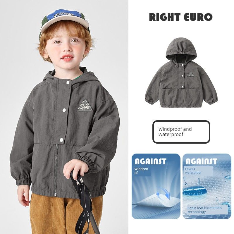 Right European Style Boys' Jacket Spring and Autumn 2026 New Model Top for Toddlers Children's Clothing Boys' Windproof Clothing