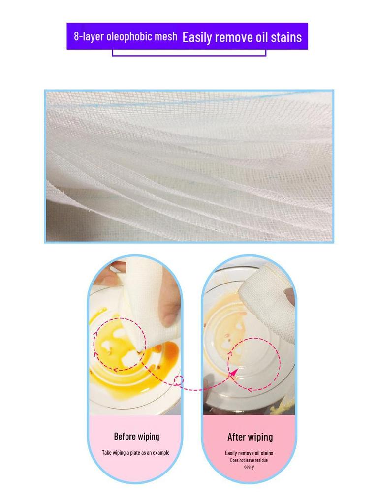Miao Jie 5-Piece Magic Cloth: 8-Layer Plant Fiber, Stain Removal, Wear-Resistant, Oil-Repellent, Water-Absorbing.