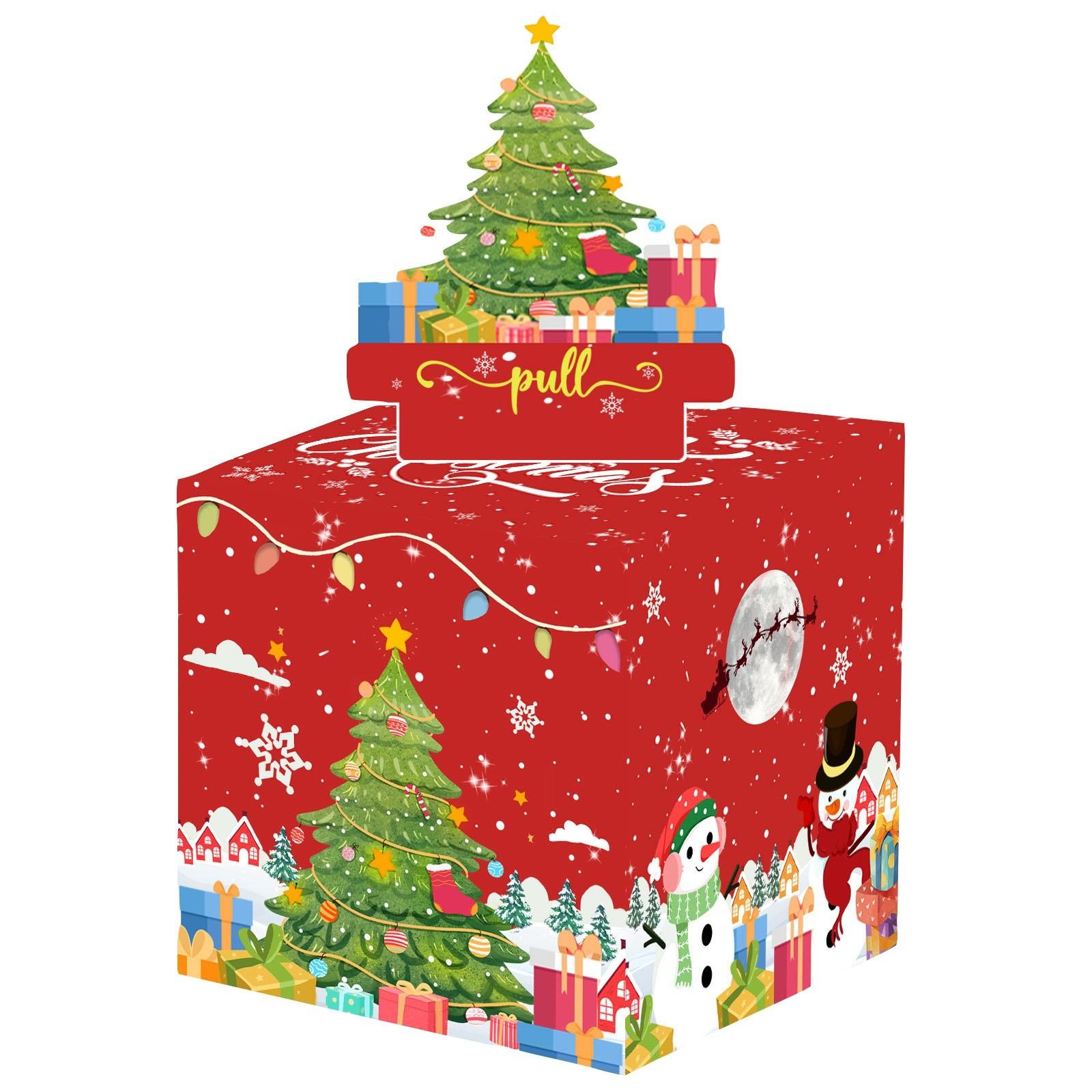 

3D Рождественская подарочная коробка для конфет, Коробка-сюрприз для лотереи, Украшение для вечеринки, Подарочная коробка One Size белый