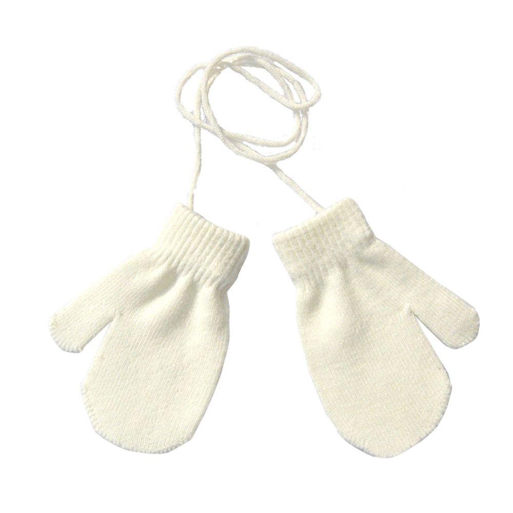 Winter Anti-lost Baby Boys Girls Knitted Mittens Kids Gloves Thick Warm Sports Gloves