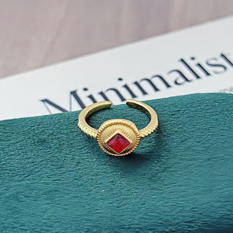 Premium Sense Light Luxury Stacking Wearing Medieval Vintage Full Of Diamonds Zircon Micro-Inlaid Open Ring Personality Niche Ring Woman