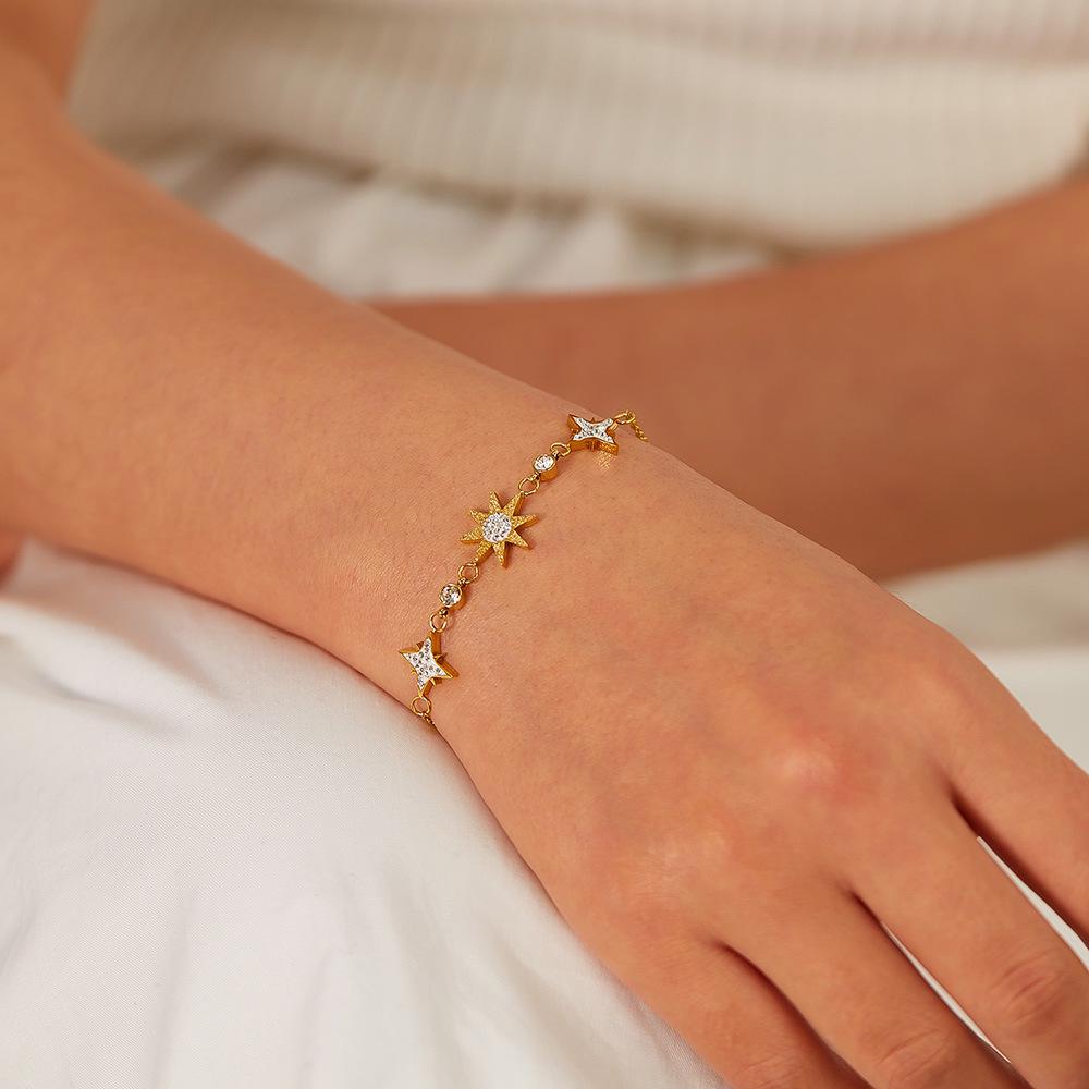 Women's Stainless Steel Starburst Bracelet - Stylish, Chic, and Versatile
