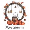 Pumpkin Wreath Living Room Porch Home Beautification Decorative Wall Stickers