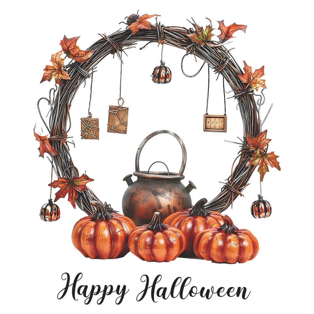 Pumpkin Wreath Living Room Porch Home Beautification Decorative Wall Stickers