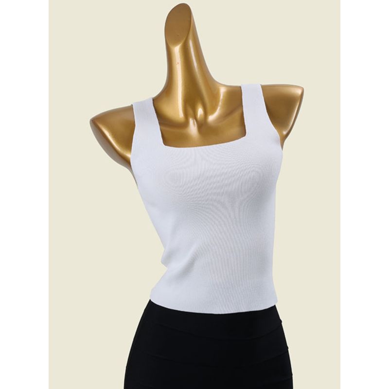 D Australian Brand Fashion Square Collar Slimming Vest Camisole Sexy Inner Wear Pure Color Knitted Underwear Top