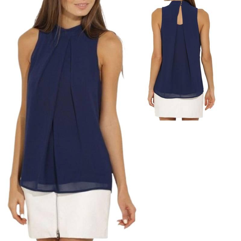 Elegante Blusa Estiva in Chiffon da Donna in 15 Splendidi Colori e 6 Taglie