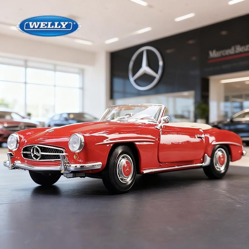 Welly 1/24 Mercedes-Benz 190SL Alloy Car Diecasts & Toy Vehicles Car Model Miniature Scale Model Car for Children