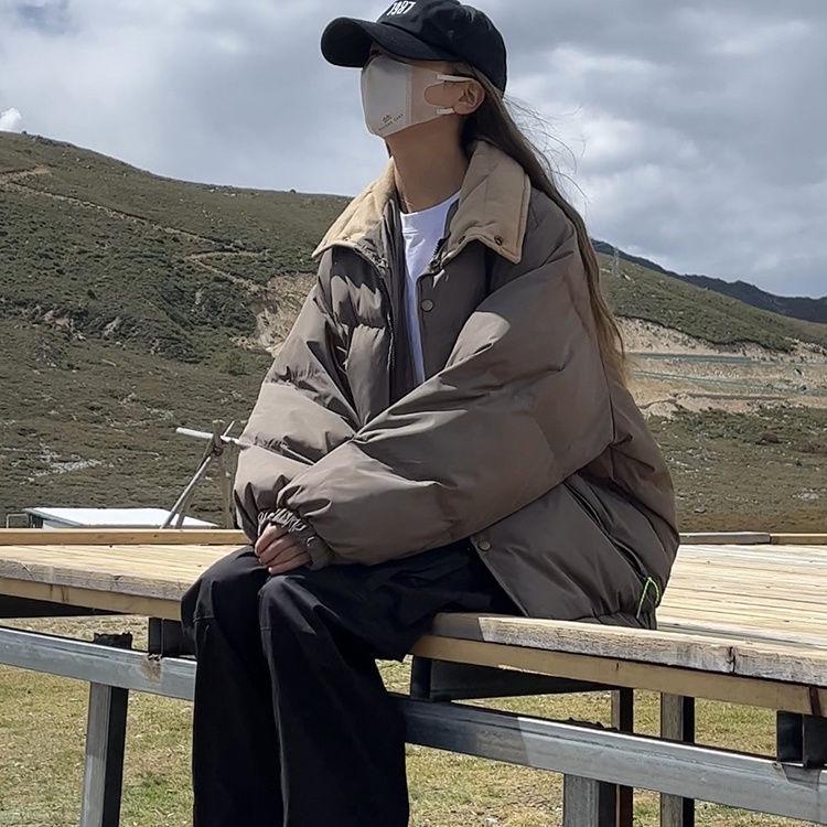 Puchowa kurtka damska Nowy zimowy płaszcz Pogrubiona mała kurtka puchowa Luźna