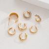 17KM 7 Pcs Gold Color Ear Cuff Set For Women No Piercing CZ Zircon Clip On Earrings Multi Style Stackable Cartilage Ear Clips Jewelry
