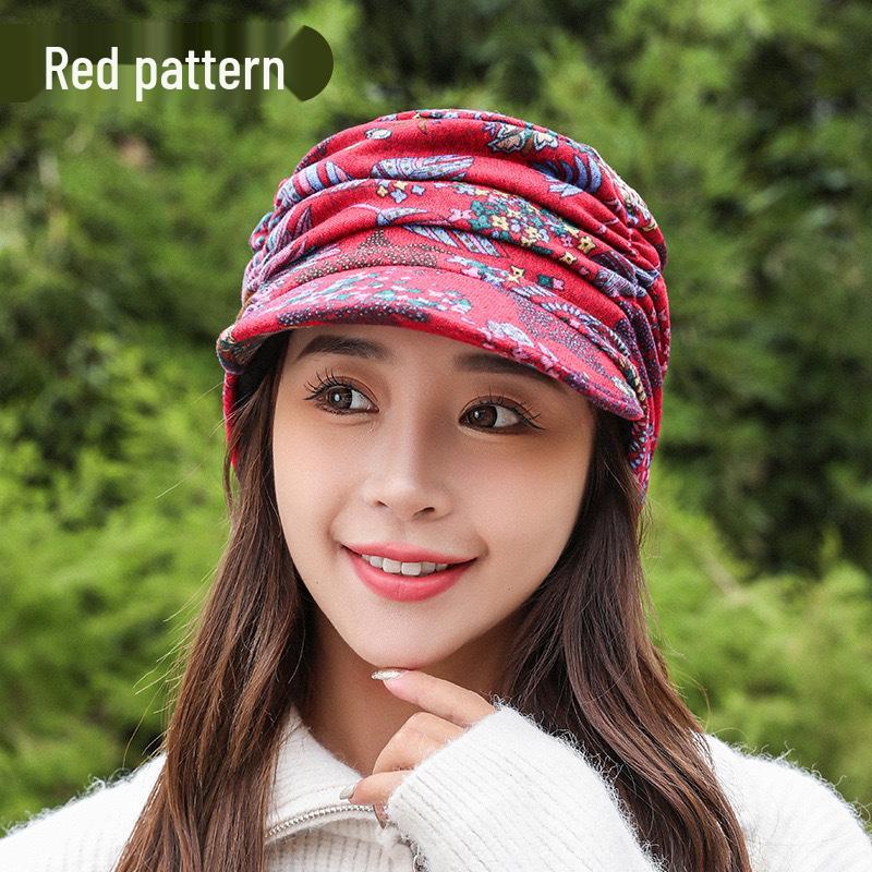 

Женская бейсболка в корейском стиле с цветочным принтом и мягким козырьком - этнический дизайн для всех сезонов