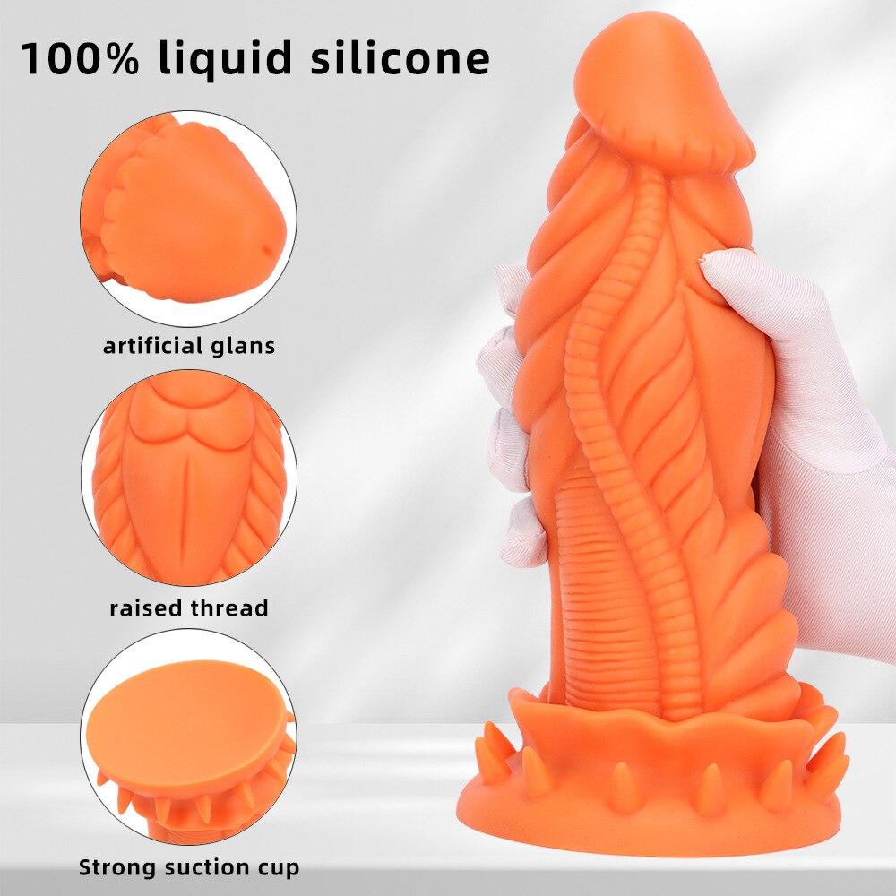 Silicone Soft Anal Dilator Shaped Anal Plug Dildo Adult Sex Toy Realistic Dick Fisting Strap On Cock Dragon Penis BDSM