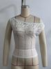 European and American women's clothing new fashionable and sexy slim-fitting lace slanted shoulder top